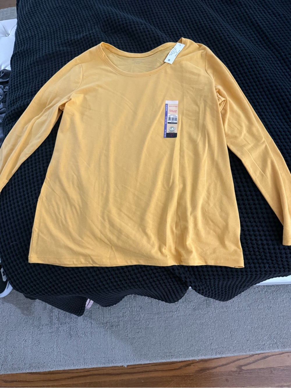 No Boundaries Long Sleeve Crewneck Top - Mustard Yellow